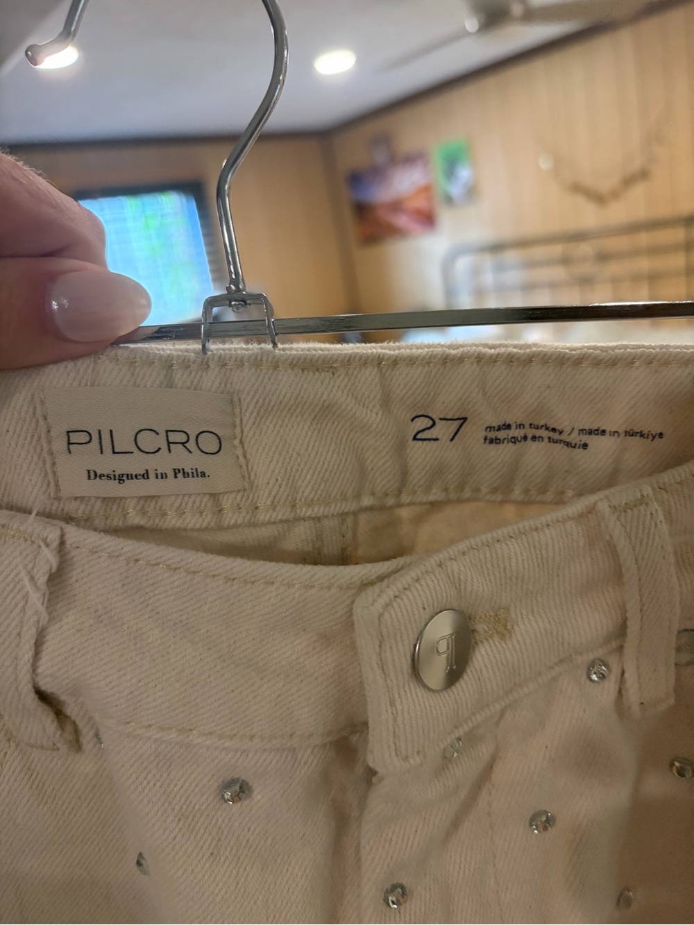 Pilcro Sparkle Relaxed Cuff Jeans - Picture 4 of 5